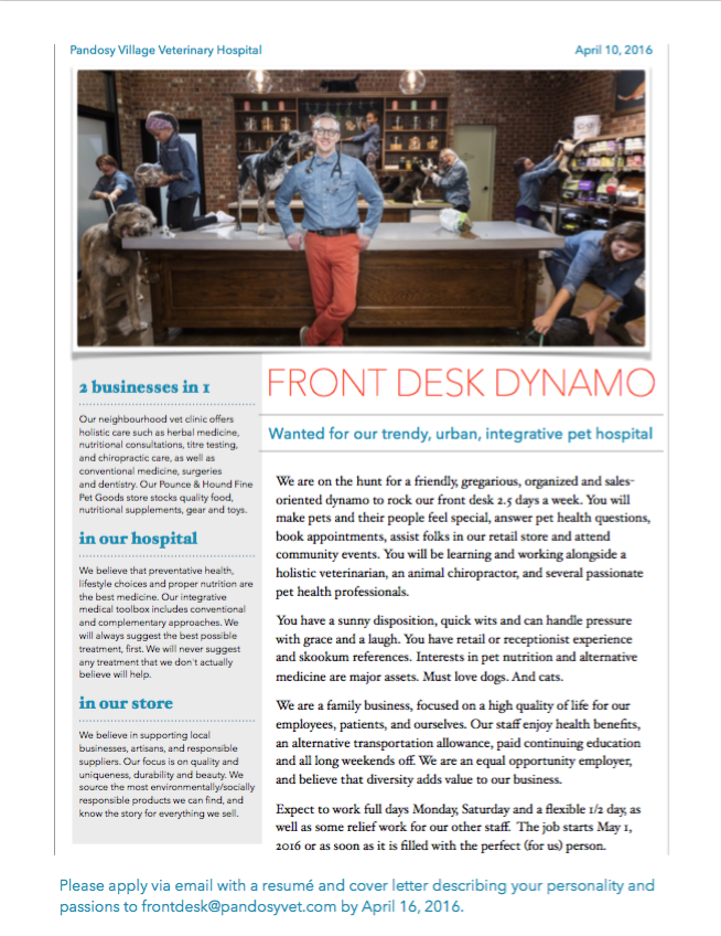Front Desk Dynamo Wanted