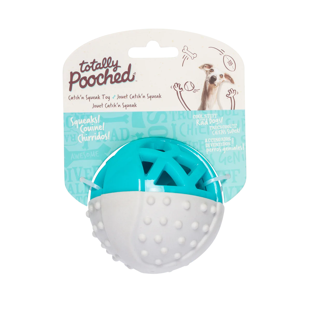 Totally Pooched - Catch n' Squeak Rubber Ball