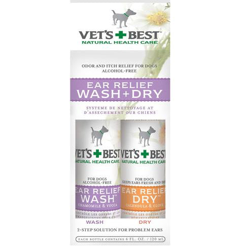 Vet's Best Ear Relief Wash & Dry