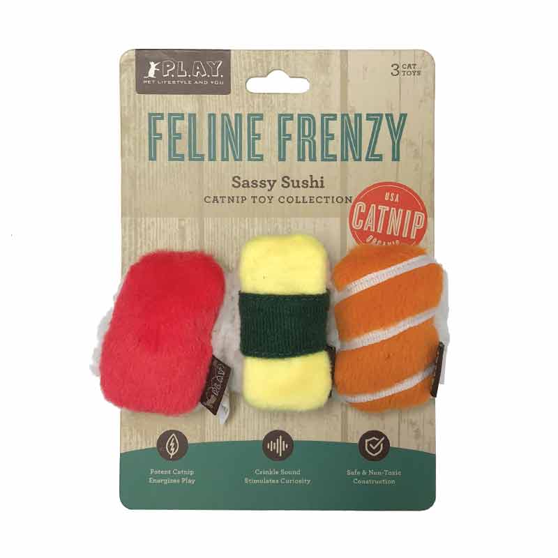Feline Frenzy Sushi Toy